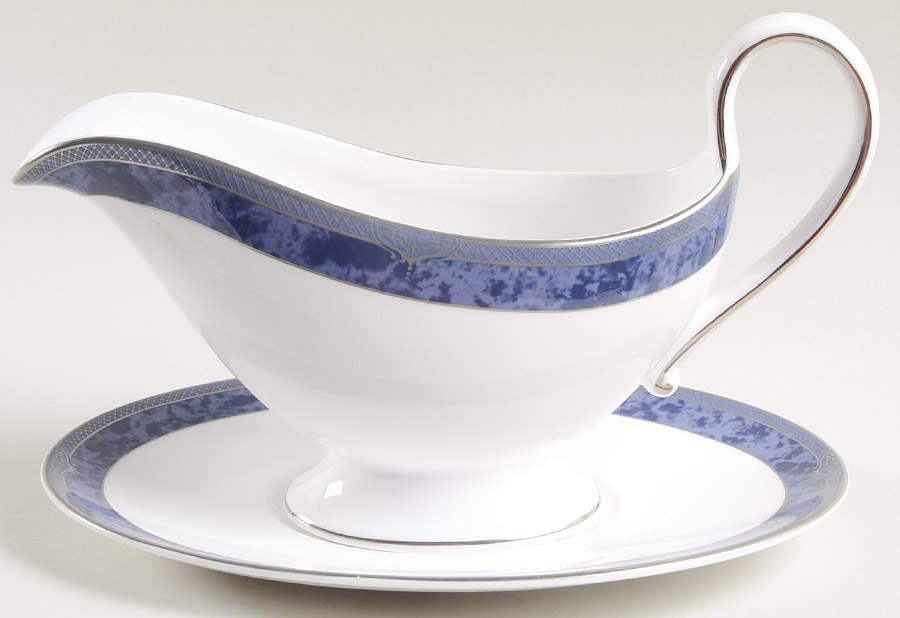 Dauphin Platinum Gravy Boat & Underplate by Spode-1
