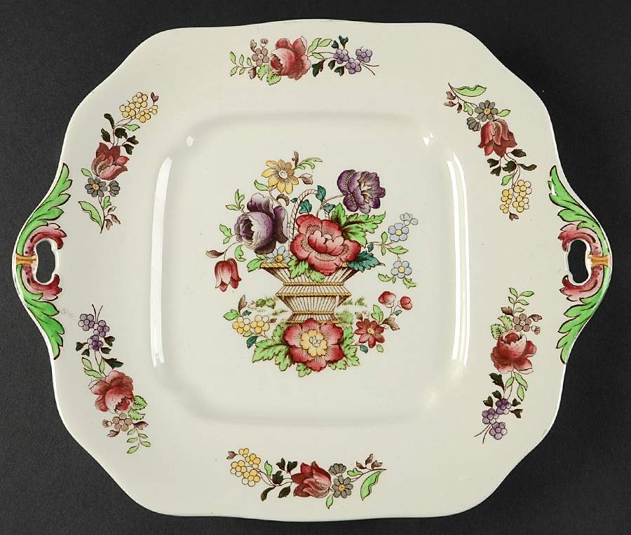 SP166 Square Handled Cake Plate by Spode-1
