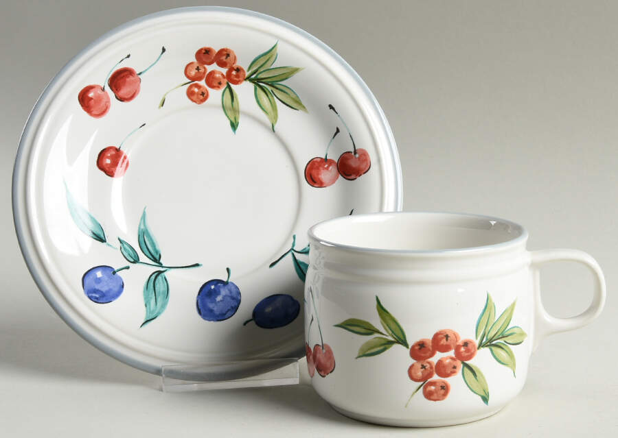 Fruit Surprise Flat Cup & Saucer Set by Studio Nova-1