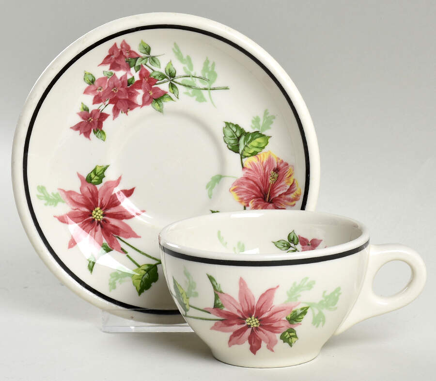 Flora of The South Flat Cup & Saucer Set by Syracuse-1