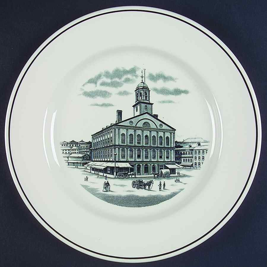Boston Scenes Black Dinner Plate by Spode-1
