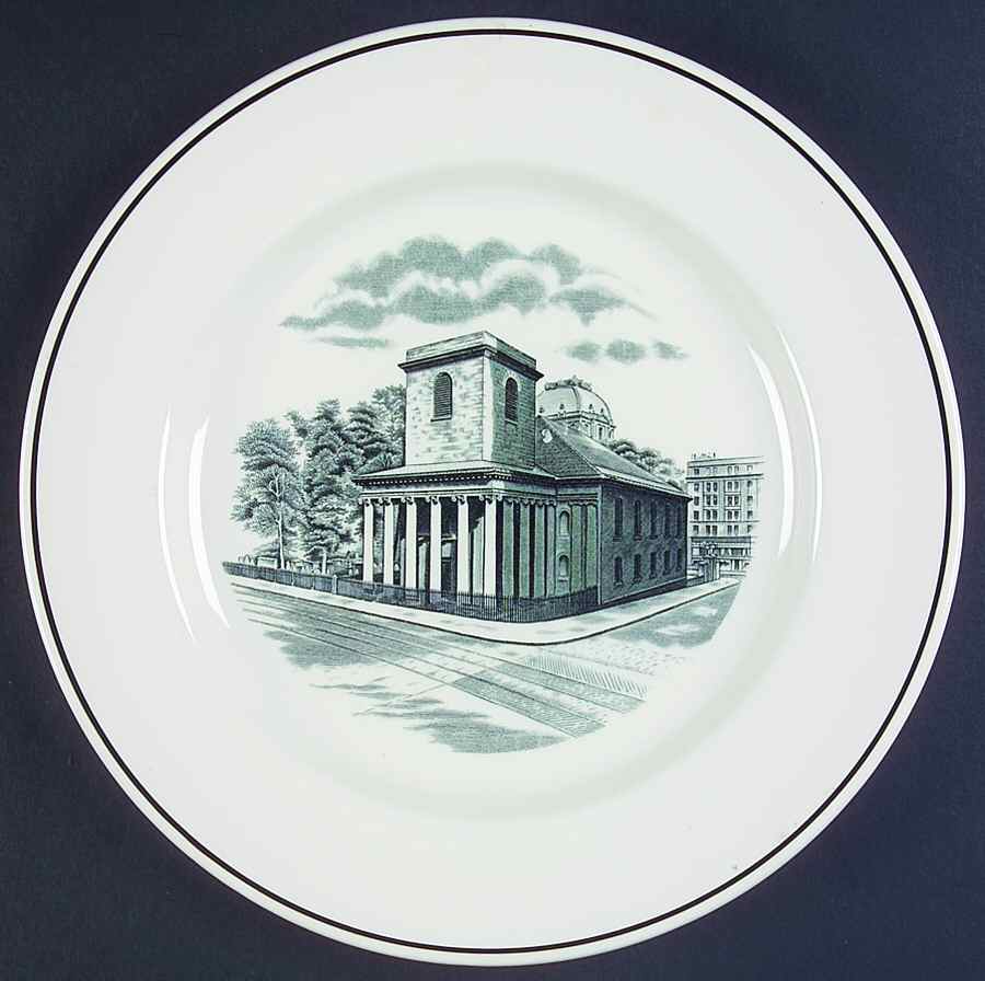 Boston Scenes Black Dinner Plate by Spode-1