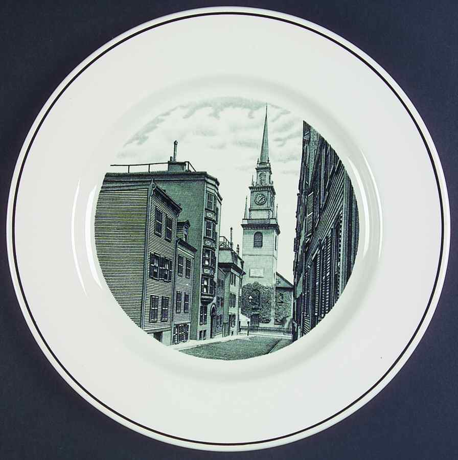 Boston Scenes Black Dinner Plate by Spode-1