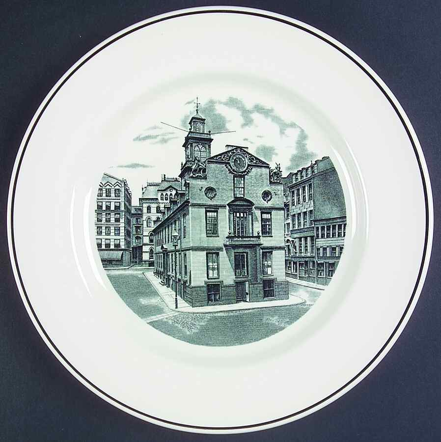 Boston Scenes Black Dinner Plate by Spode-1
