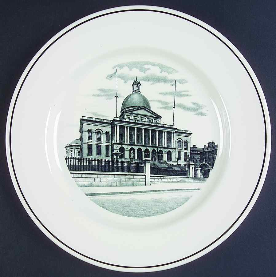 Boston Scenes Black Dinner Plate by Spode-1