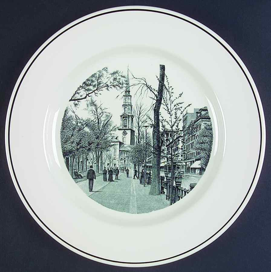 Boston Scenes Black Dinner Plate by Spode-1