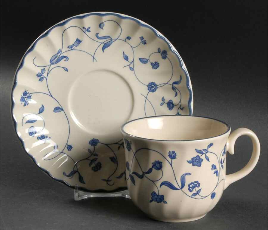 Oakwood Blue Flat Cup & Saucer Set by Staffordshire-1
