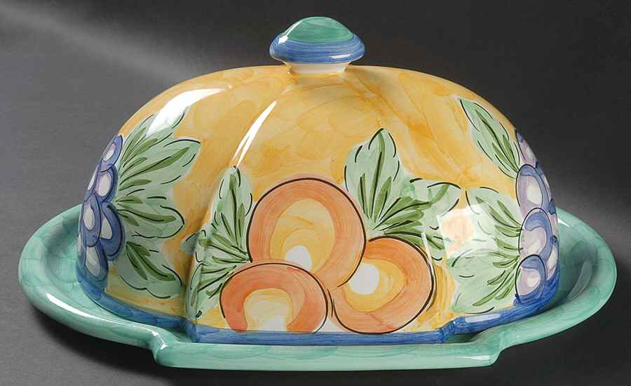 Frulos Grape 16" Oval Tray with Ceramic Dome by Studio Nova-1