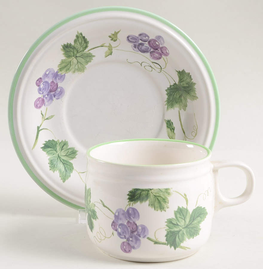 Sweet Vineyard Flat Cup & Saucer Set by Studio Nova-1