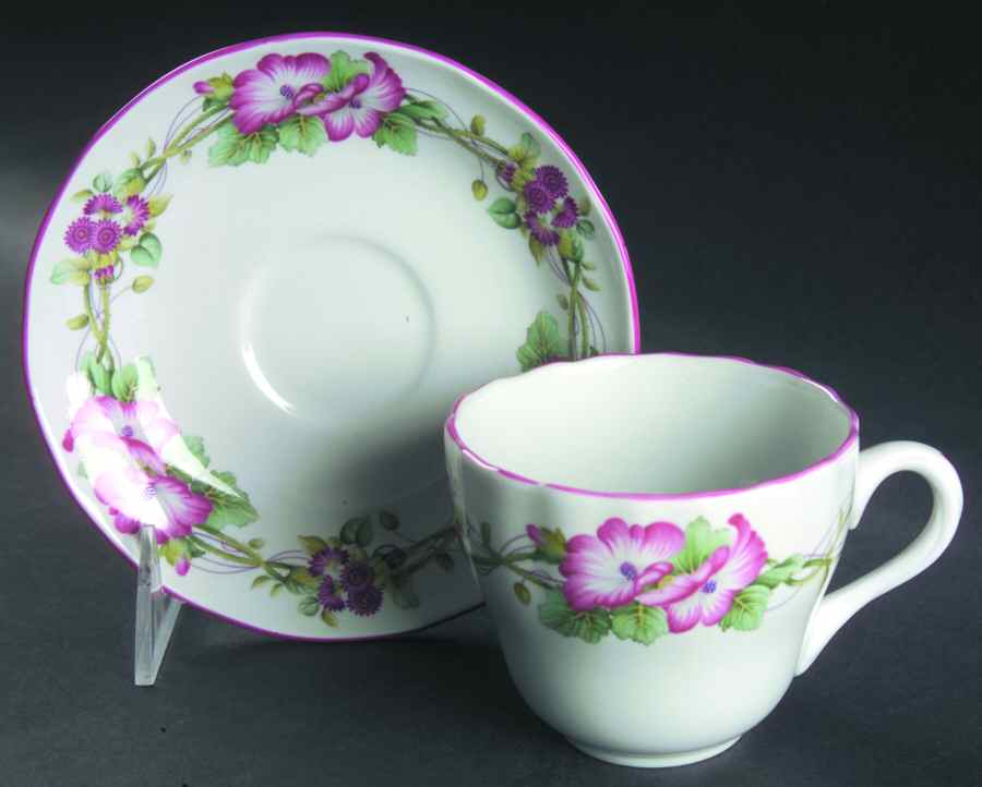 Garland Flat Cup & Saucer Set by Spode-1