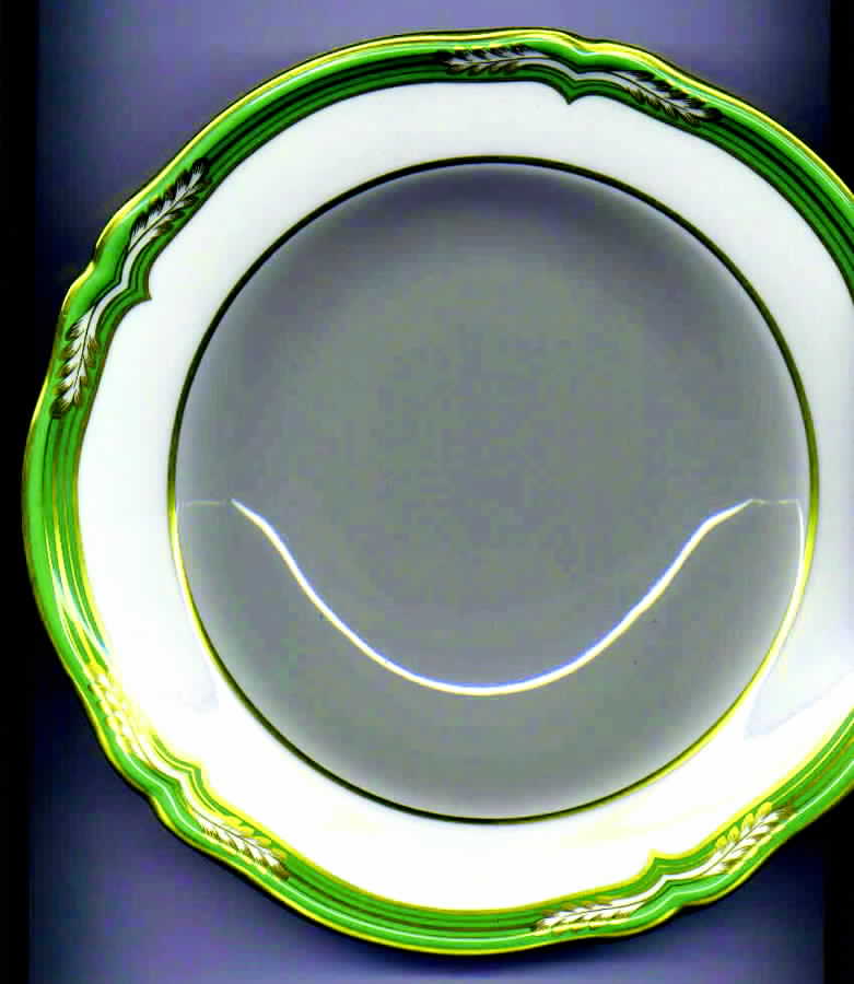 Chancellor Apple Green Rim Soup Bowl by Spode-1