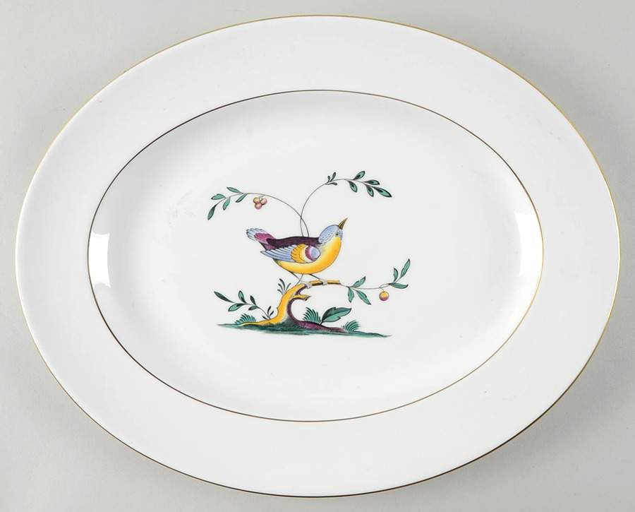 Queens Bird Asprey 14" Oval Serving Platter by Spode-1