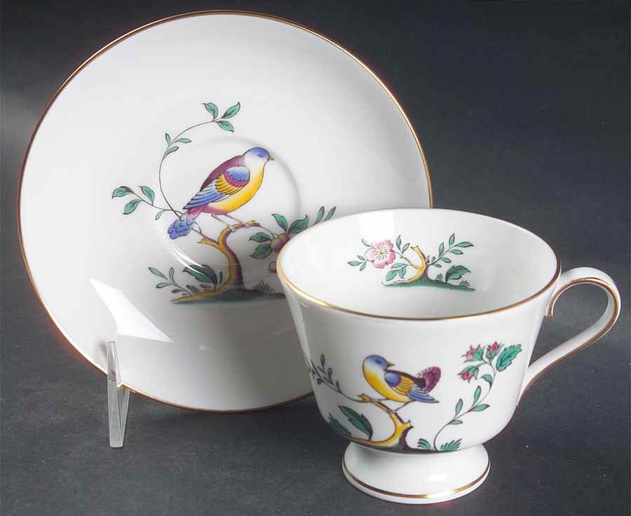 Queens Bird Asprey Footed Cup & Saucer Set by Spode-1