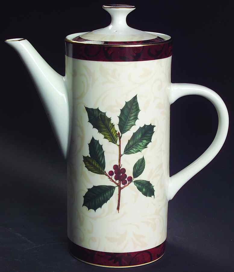 Christmas Holly Coffee Pot & Lid by Sakura-1
