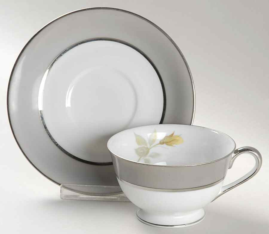 Gray Melody Footed Cup & Saucer Set by Sango-1