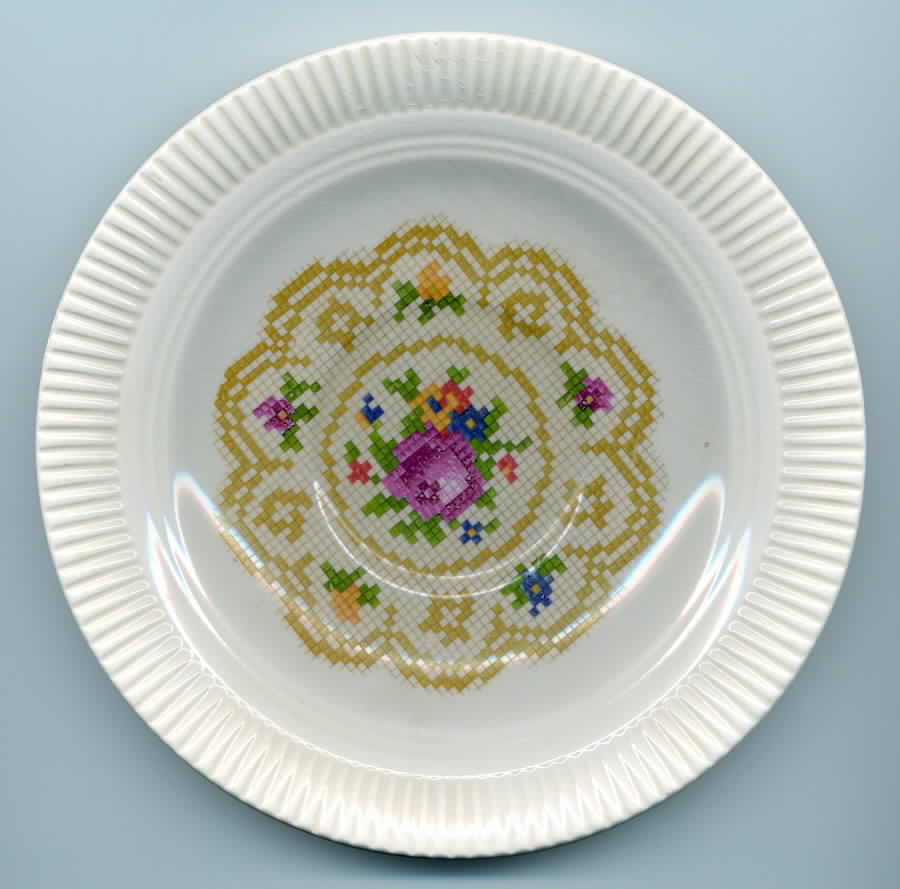 Petit Point Rose Saucer by Salem-1