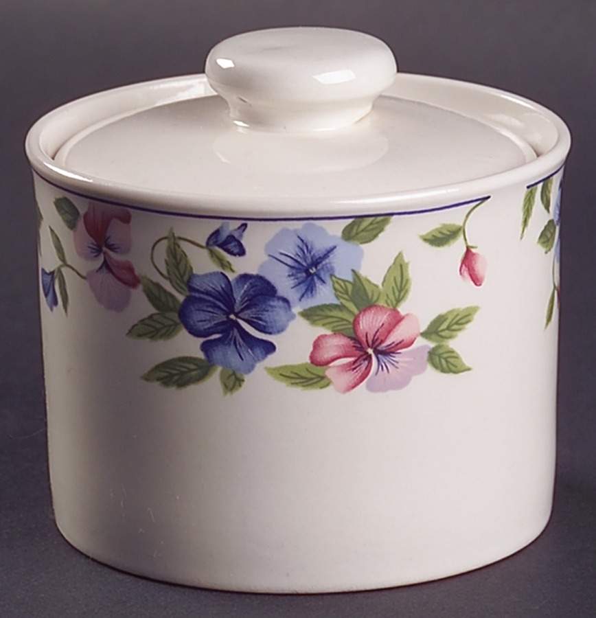 Freesia Sugar Bowl & Lid by Sakura-1