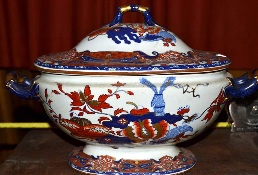 3248 (King George IV Coronation Pattern) Oval Tureen & Lid by Spode-1