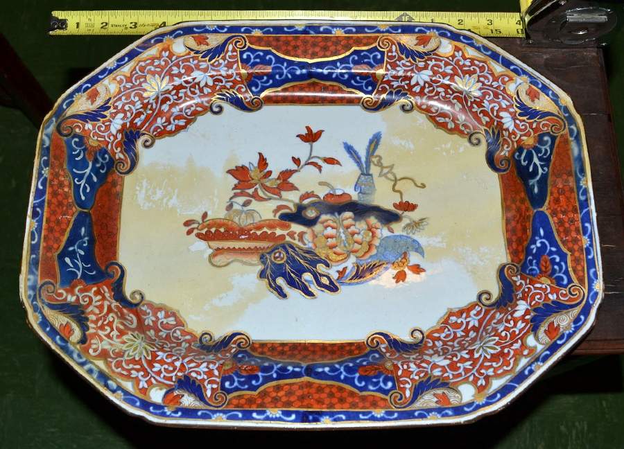 3248 (King George IV Coronation Pattern) 16" Rectangular Serving Platter by Spode-1