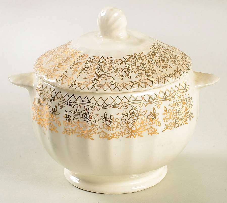 Delight Sugar Bowl & Lid by Sebring Pottery-1
