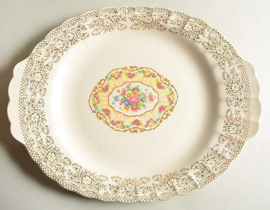 Delight 14" Oval Serving Platter by Sebring Pottery-1