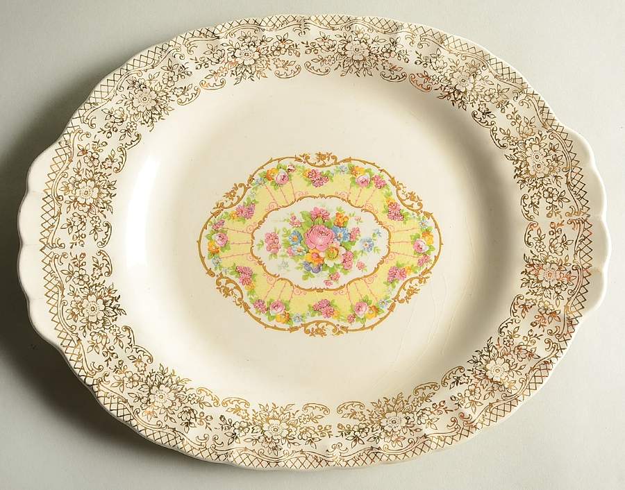 Delight 12" Oval Serving Platter by Sebring Pottery-1