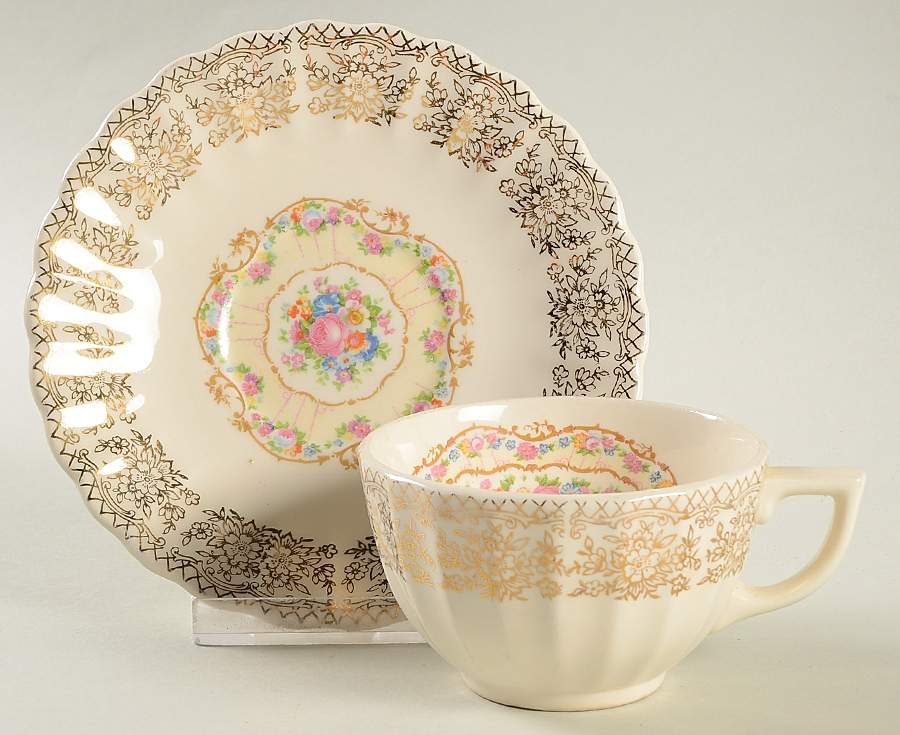 Delight Footed Cup & Saucer Set by Sebring Pottery-1