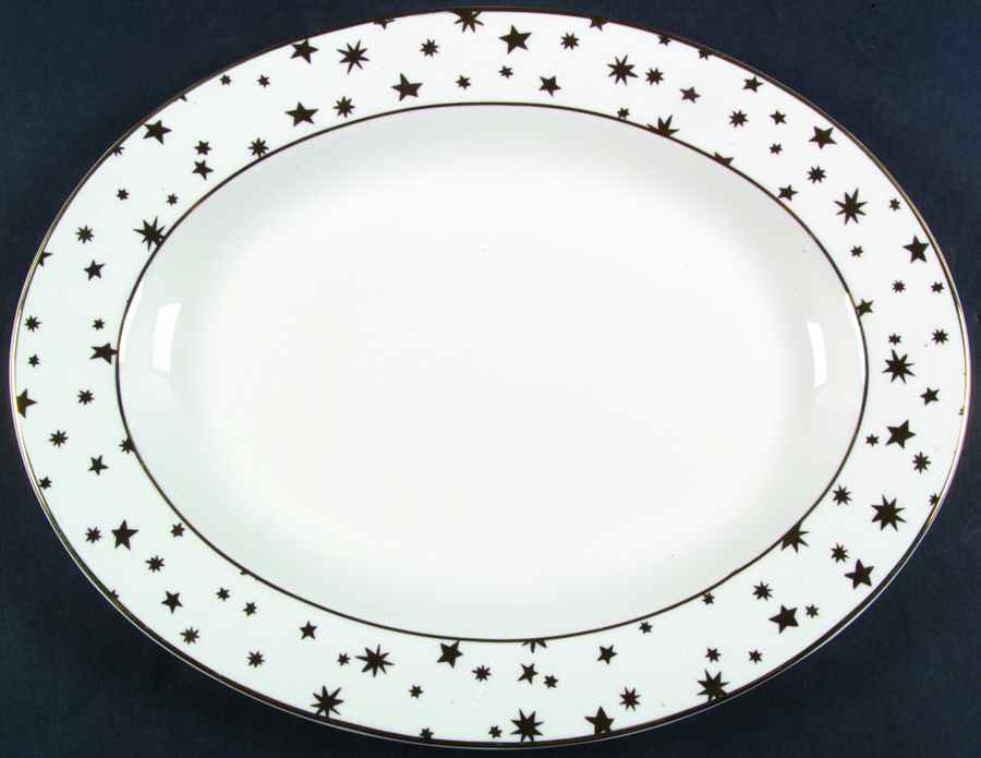 Galaxy White 13" Oval Serving Platter by Sakura-1