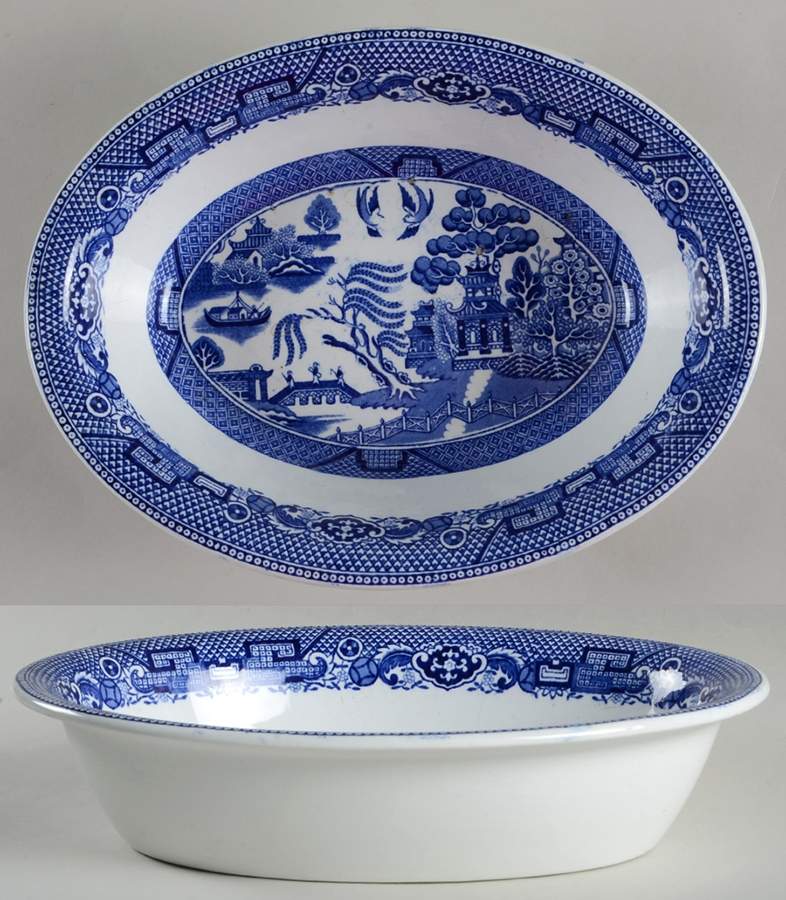 Willow 9" Oval Vegetable Bowl by Societe Ceramique-1