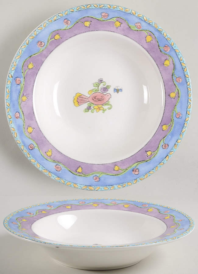 Birds and The Bees Rim Soup Bowl by Sango-1