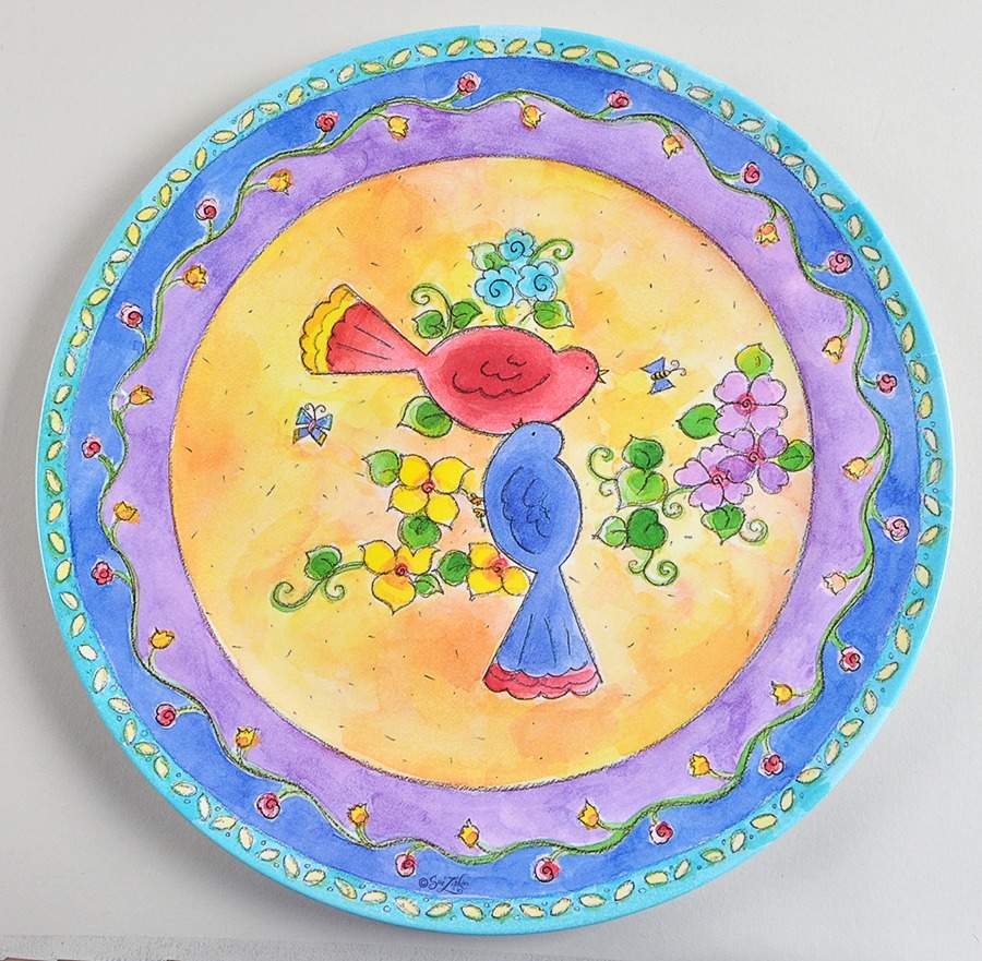 Birds and The Bees Melamine Dinner Plate by Sango-1