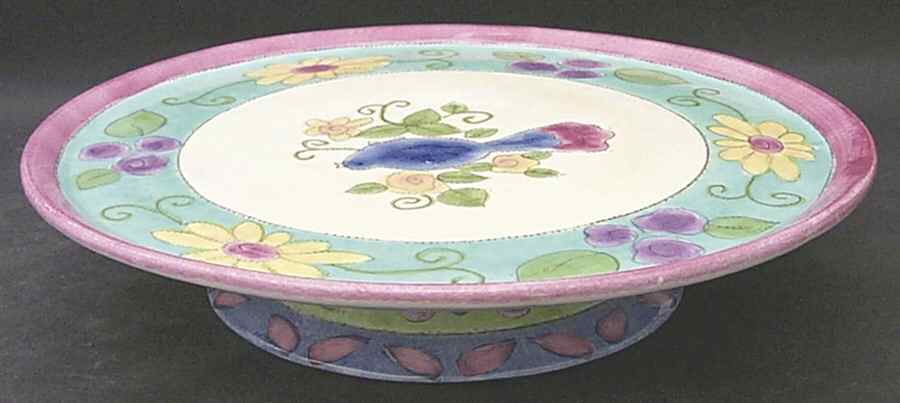 Birds and The Bees 12" Diameter Pedestal Cake Stand by Sango-1