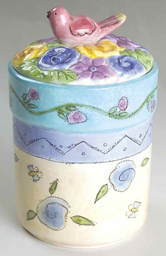 Birds and The Bees Small Canister & Lid by Sango-1