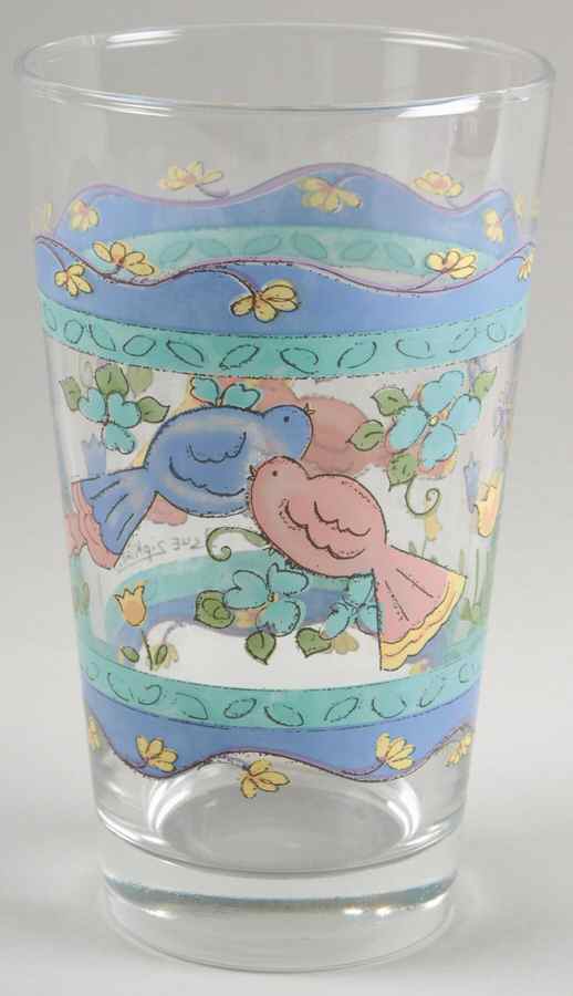Birds and The Bees Glassware Flat Tumbler by Sango-1