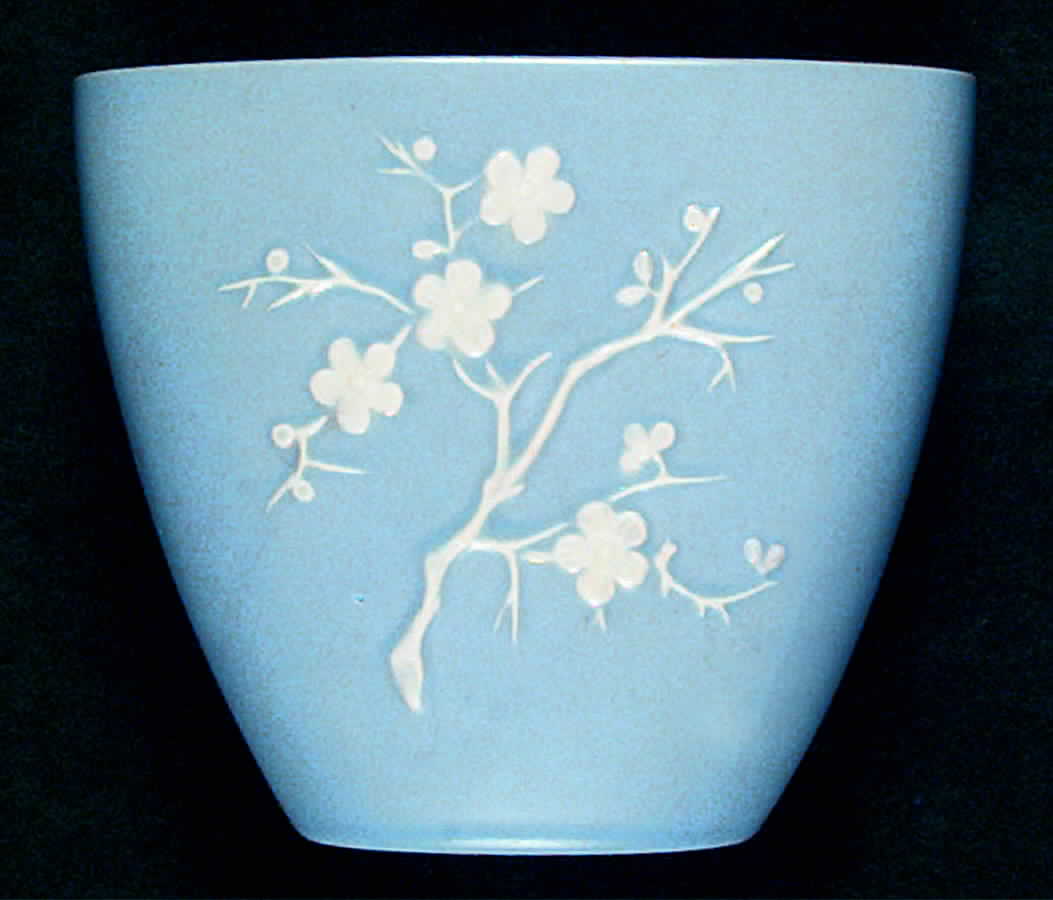 Geisha Light Blue (No Gold Accents) Oval Vase by Spode-1