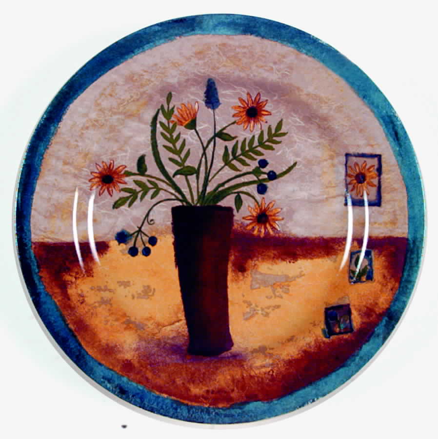 Floral Applique Salad Plate by Sakura-1