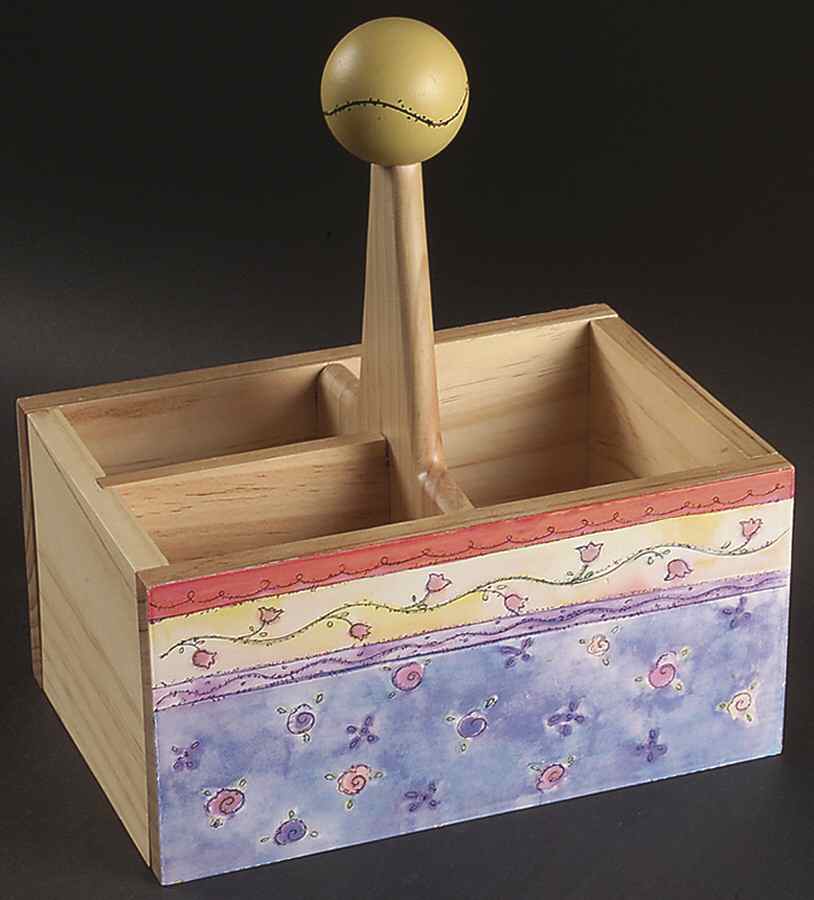 Sweet Shoppe Wood Silverware/Flatware Caddy by Sango-1
