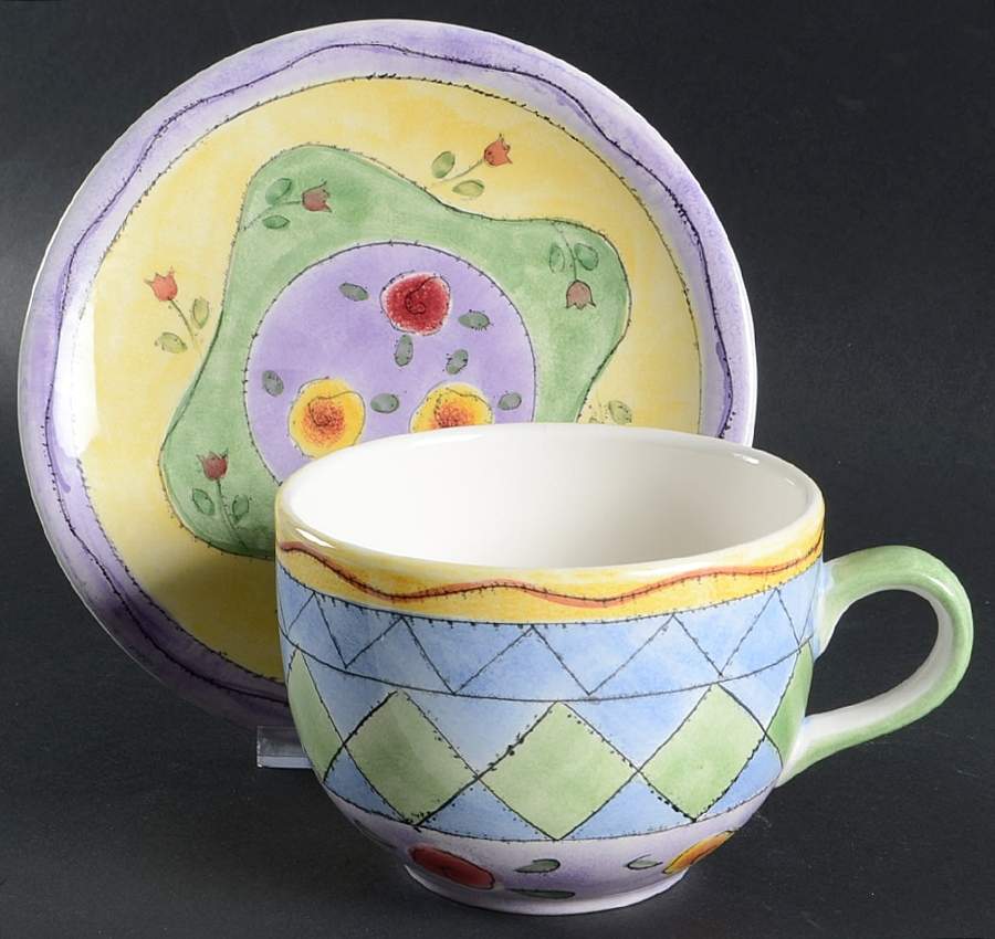 Sweet Shoppe Cafe Au Lait Cup & Saucer Set by Sango-1
