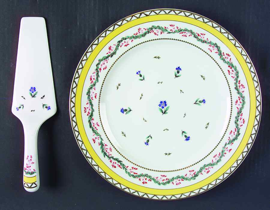 Ribbons and Cornflowers Cake Plate and Server (Boxed Set) by Sadek-1