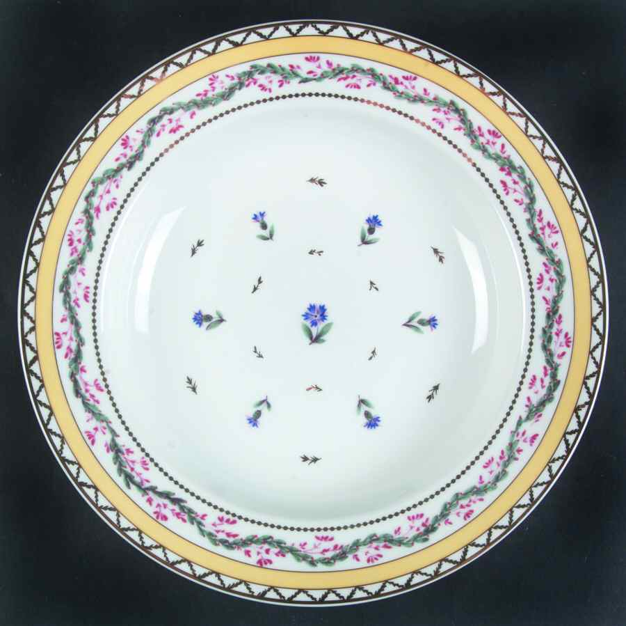 Ribbons and Cornflowers Rim Soup Bowl by Sadek-1