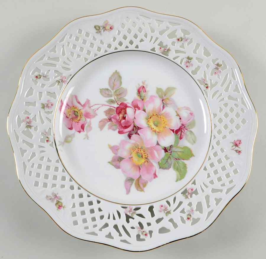Rosedale (Pierced) Dinner Plate by Schumann - Bavaria-1