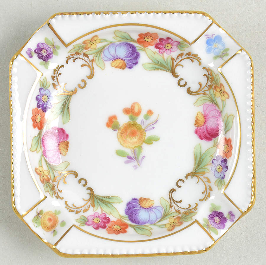Dresden Line-Bouquet (Pierced) Square Ashtray by Schumann - Bavaria-1