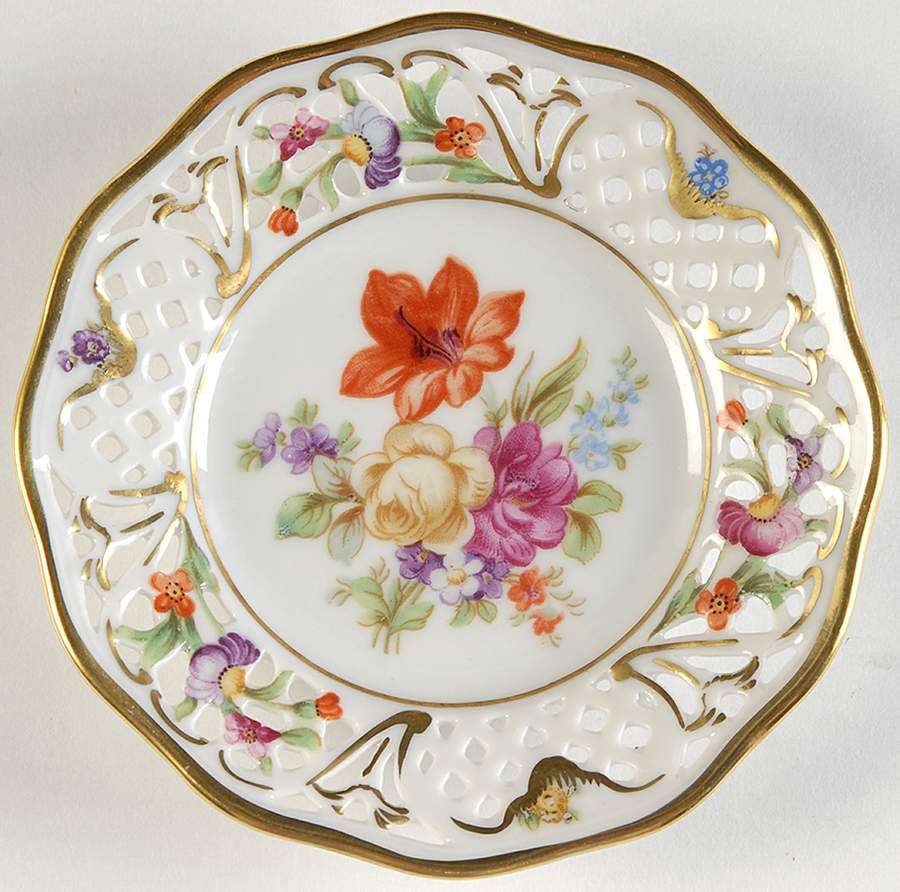 Dresden Line-Bouquet (Pierced) Coaster by Schumann - Bavaria-1