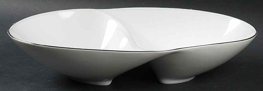 Simplicity 11" Oval Divided Vegetable Bowl by Sango-1