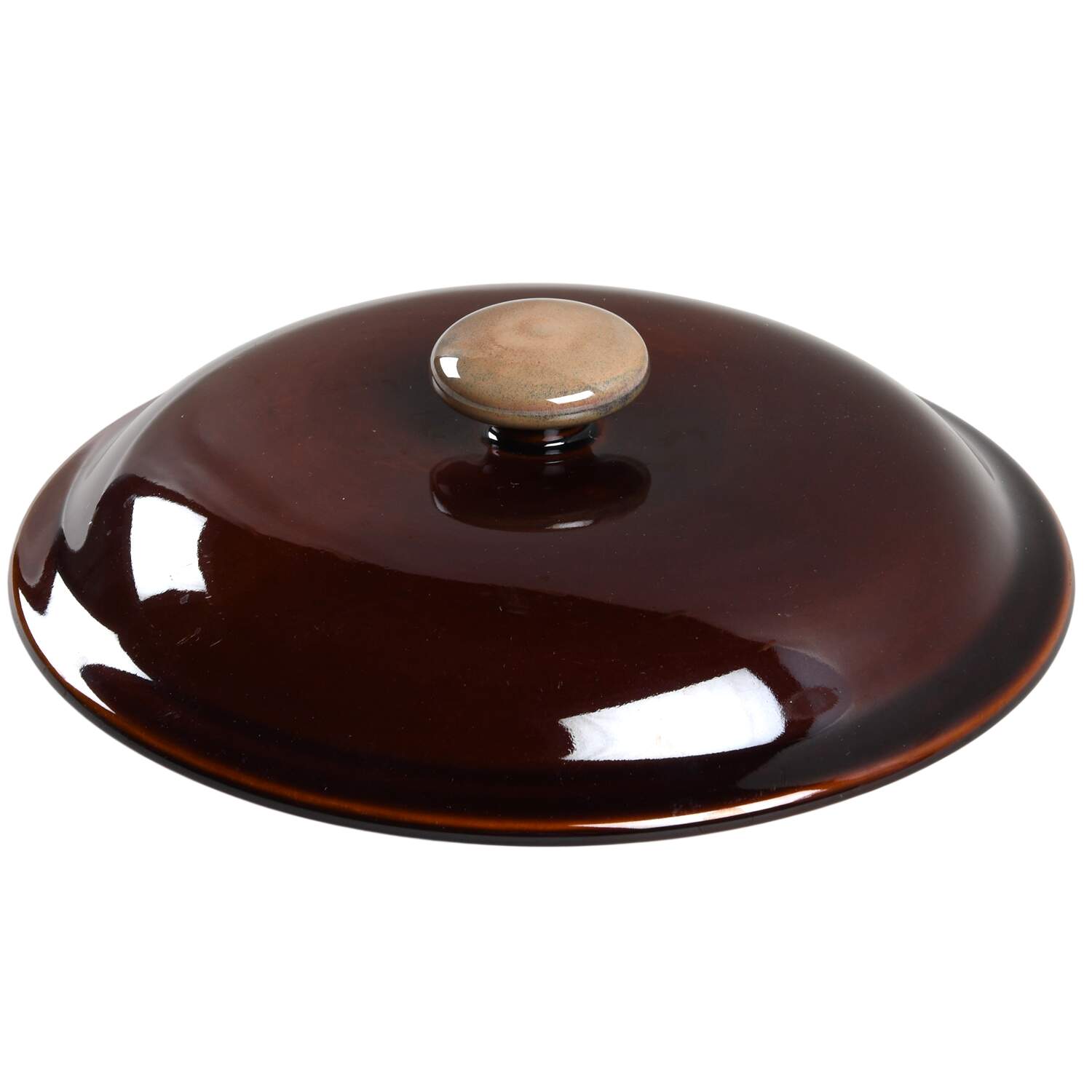 Nova Brown Lid for 3 Quart Round Casserole by Sango-1