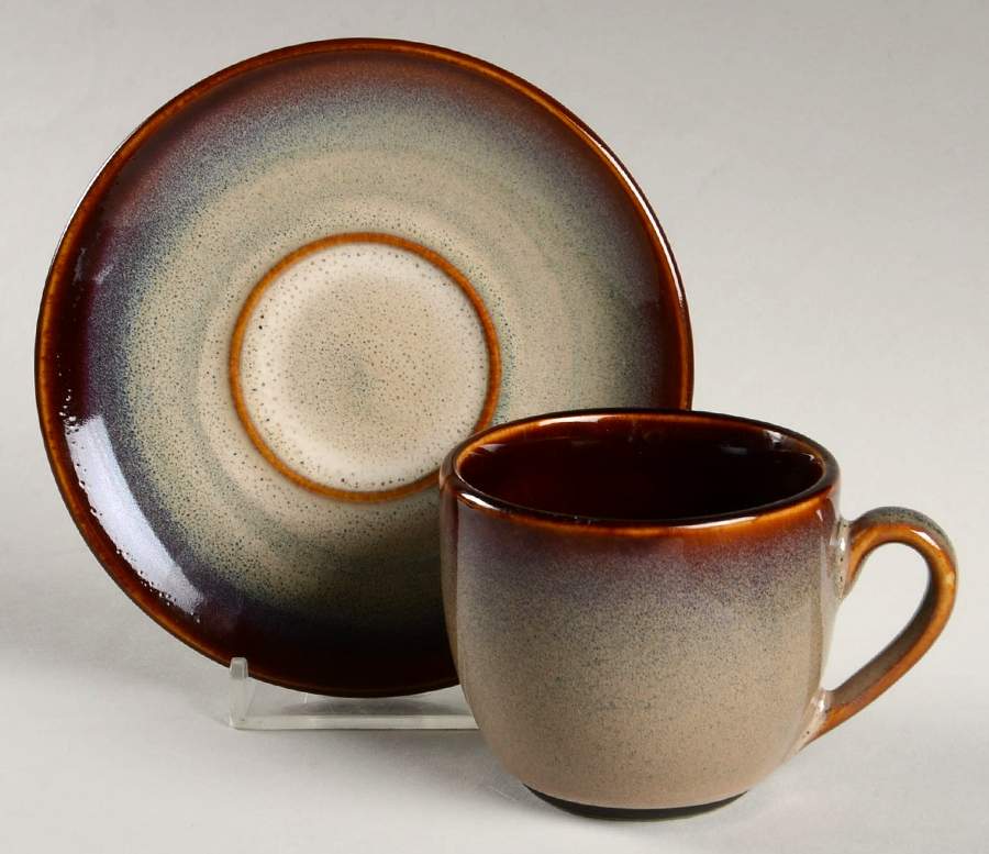 Nova Brown Espresso Cup and Saucer Set by Sango-1