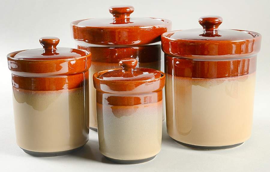 Nova Brown (4 Piece) Canister Set (Box Set) by Sango-1