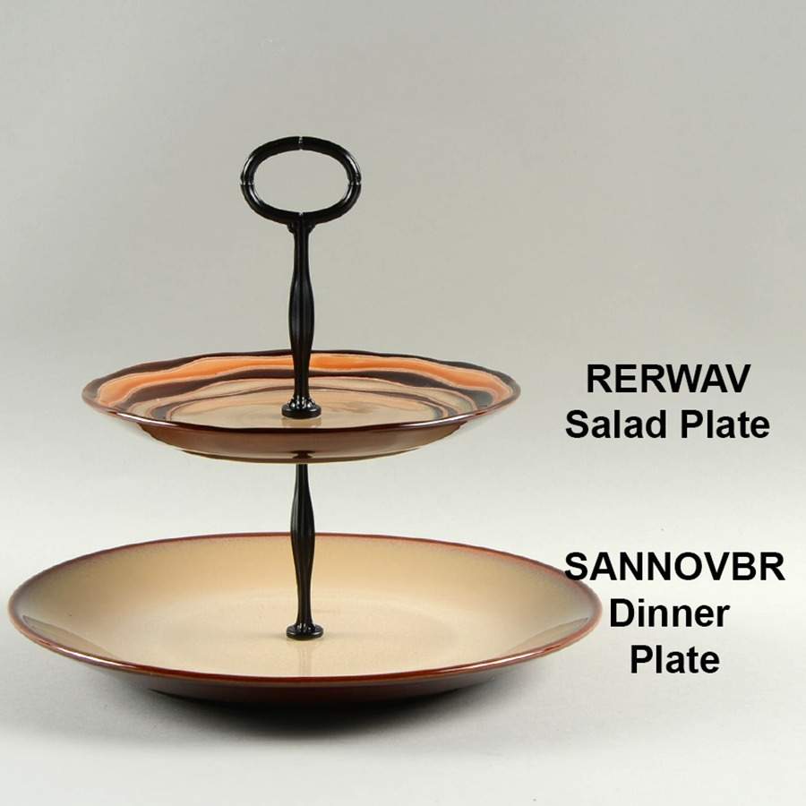 Nova Brown Mixed/Match 2 Tier Serving Tray by Sango-1