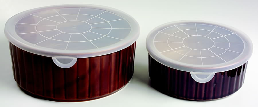 Nova Brown (Set of 2) Ceramic Storage Bowls by Sango-1