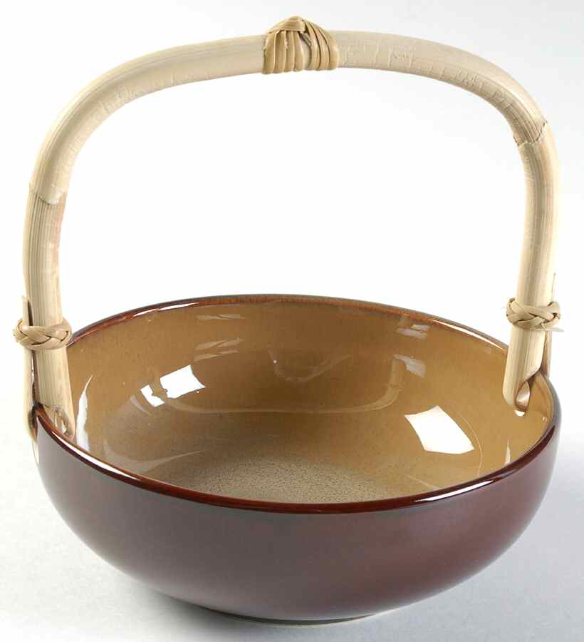 Nova Brown 7''-7 1/4'' Basket W/Bamboo Handle HC by Sango-1